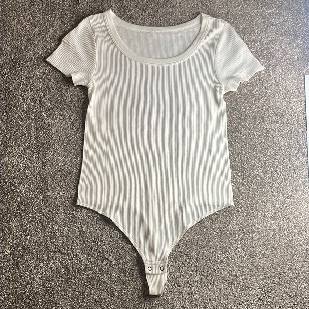 SO Cream Ribbed Bodysuit